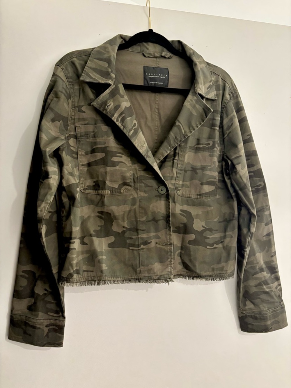 Sanctuary Olive Camo Cropped Utility Jacket - Picture 2 of 4